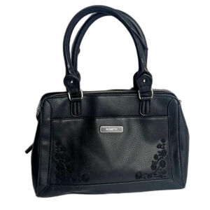 Rosetti Black Floral Embossed Handbag